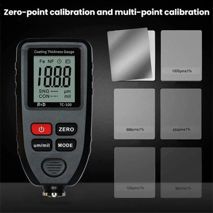 R&D INSTRUMENTS TC-100 High-Precision Coating Thickness Gauge Automotive Paint Film Thickness Tester, TC-100