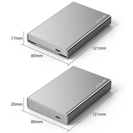 Blueendless U23QC 2.5 inch Mobile Hard Drive Enclosure USB3.0 Metal SATA Serial Port Laptop External Solid State SSD, 10mm, 15mm