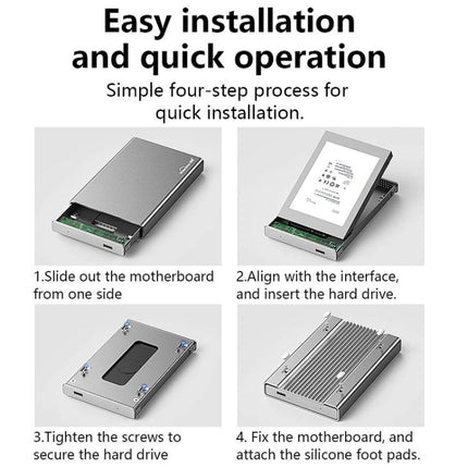 Blueendless U23QC 2.5 inch Mobile Hard Drive Enclosure USB3.0 Metal SATA Serial Port Laptop External Solid State SSD, 10mm, 15mm