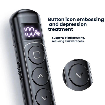 Digital Display Rechargeable Presentation Remote Laser Pointer RF 2.4GHz 100M Control Range