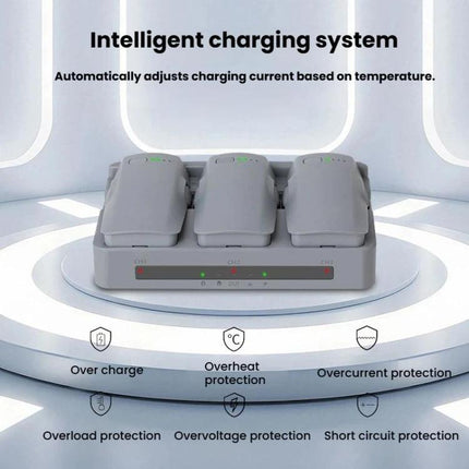 For DJI Neo 2 YX Triple Battery Charger Hub with PD 65W Fast Charging 3-Channel Power Management