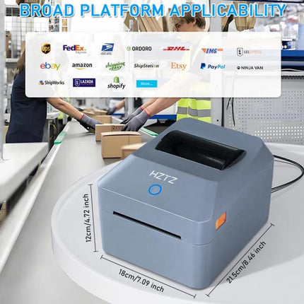4-Inch Thermal Label Printer for Shipping, Barcode & Packaging Labels 25-100mm Print Width, EU Plug, HZTZ T40 USB, HZTZ T40 USB+Bluetooth, HZTZ T40 USB+LAN, HZTZ T40 USB+Bluetooth+Wi-Fi, HZTZ T40 USB+Wi-Fi