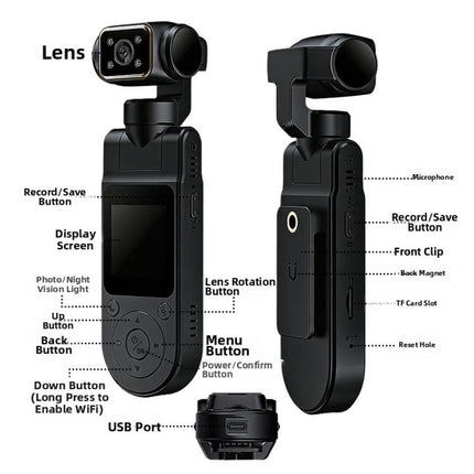 X20 HD Lens Body Camera Portable Infrared Night Vision Recording Action Camera, Direct Recording 1080P, 1080P+WFIF, 2K+WIFI