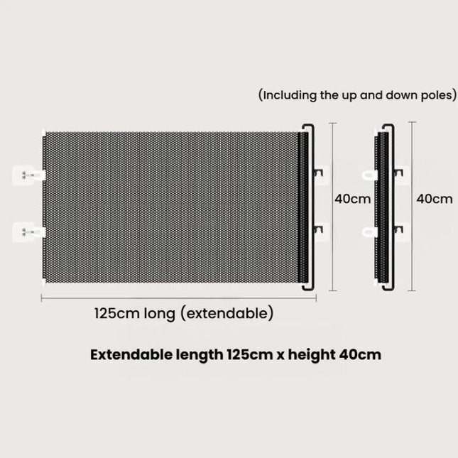 Anti-Jump Retractable Pet Gate Pet Barrier Anti-Escape Door Panel For Cats, 40 x 125cm, 45 x 125cm, 50 x 125cm, 58 x 125cm, 68 x125cm, 75 x 140cm, 85 x 140cm