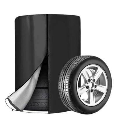 Universal Dust Proof Tire Shield Protective Tarp for Vehicle's 4 Tires Waterproof 420D Oxford Fabric, D65xH90cm, D73xH110cm, D85xH120cm