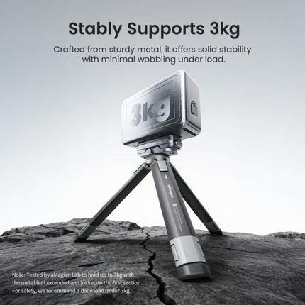 aMagisn Metal Extendable Tripod Stand for Sports Cameras, Mirrorless Cameras & Smartphones, AM38