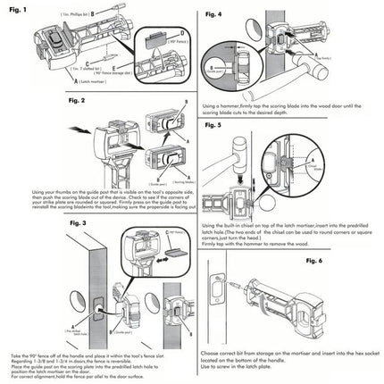 Door Lock Latch Mortise Installation Chisel Tools