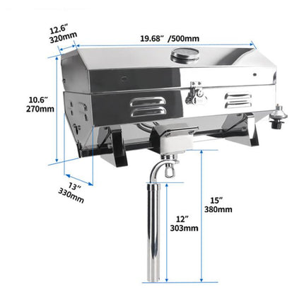 Stainless Steel Yacht BBQ Grill Outdoor Boat Grill Canister Stove, No Bracket, With Bracket