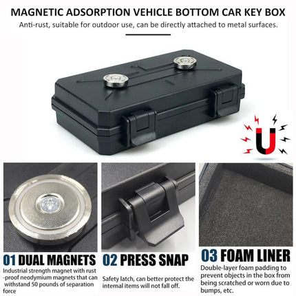 Outdoor Portable Car Bottom Hidden Magnetic Storage Box, 19x12.5x4.7cm, 15x6x3.5cm, 12x7x4cm, 28x12x7cm, 15.5x10x4.5cm, 20x12x5cm, 13x8.5x4.5cm, 21x13x5.7cm