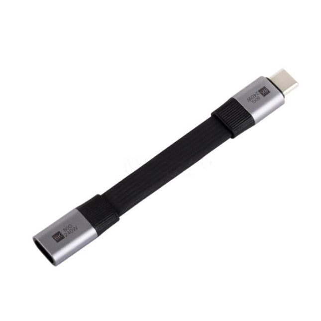 WAVESHARE USB4 V2.0 Type-C Extension Cable 80Gbps High-Definition Video Transmission, Straight Head, 90-Degree Bend Head