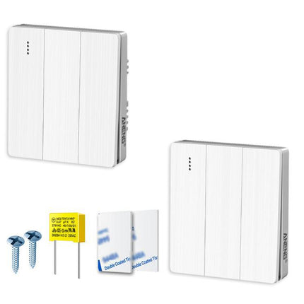 ANENG Remote Control Wireless Smart Home Lighting Panel, One-Gang, Two-Gang, Three-Gang
