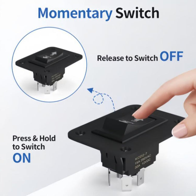 Car Modified 4-Pin Double Reset Lift Switch Rocker Switch Panel, KCD2-7 UP-DOWN