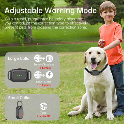 F600 Outdoor Pet Wired Electric Dog Fence 10-Level Precision Boundary Control, F600