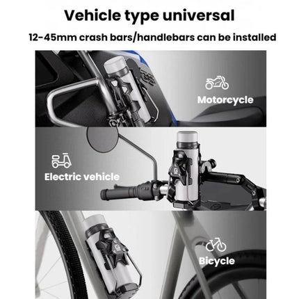 Adaptive Anti-Slip Water Bottle Holder For Motorcycles & Bicycles 360-Degree Rotating Anti-Theft Cup Holder, Kewig SHJ-6