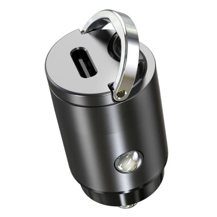 Mini Car Charger With Single Type-C Pull Ring For Cars Motorcycles, PD30W