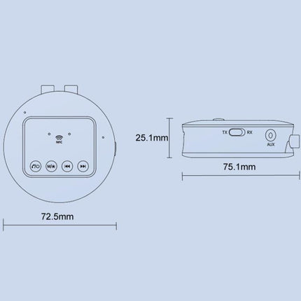 GT77 NFC Bluetooth Receiver & Transmitter With Ambient Light Car Audio Amplifier & Audio Converter, GT77
