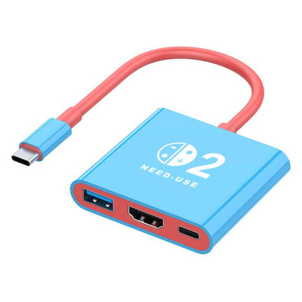 Type-C To USB 3.0+HDMI+Type-C 3 In 1 Docking Station HDR Portable Multi-Function Large-Screen Adapter, For Nintendo Switch 2