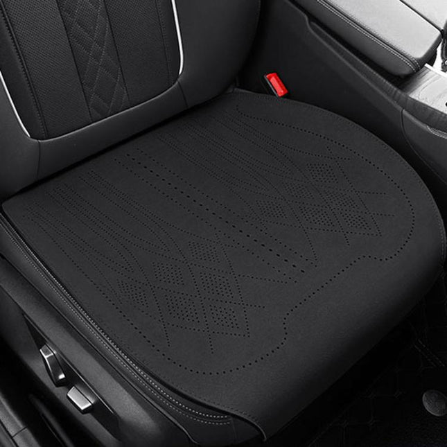 ZD25A Universal Suede Car Seat Cushion Summer Breathable Double-Sided Seat Pad, Front Row Black, Front Row Orange, Front Row Grey, Back Row Black, Back Row Orange, Back Row Grey
