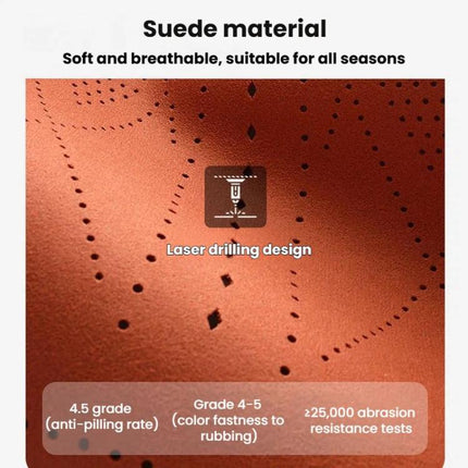 ZD25A Universal Suede Car Seat Cushion Summer Breathable Double-Sided Seat Pad, Front Row Black, Front Row Orange, Front Row Grey, Back Row Black, Back Row Orange, Back Row Grey