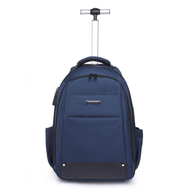 FUGUILAI Wheeled Backpack with Hideable Wheels & Straps, TSA Lock & 2-Stage Telescopic Handle Trolley Backpack for Business Travel, 8800A Light Gray, 8800A  Black, 8800A Deep Blue