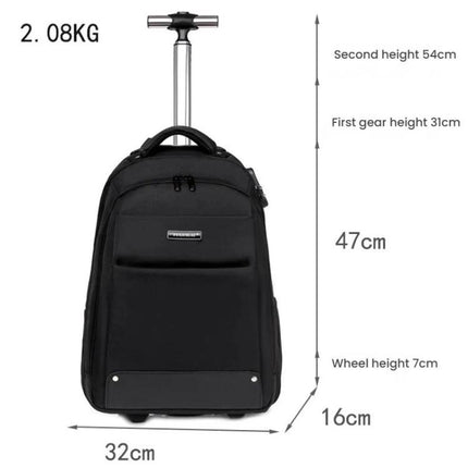 FUGUILAI Wheeled Backpack with Hideable Wheels & Straps, TSA Lock & 2-Stage Telescopic Handle Trolley Backpack for Business Travel, 8800A Light Gray, 8800A  Black, 8800A Deep Blue