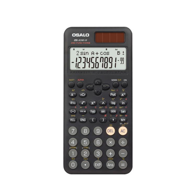 OSALO  OS-82ES PLUS II 240-Function Scientific Calculator Solar Powered with 10+2 Digit Display, OS-82ES PLUS II