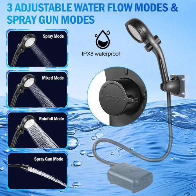 Outdoor Electric Shower Head Portable Electric Shower Washer For Home & Camping