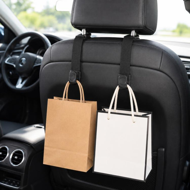 2pcs /Pack Car Headrest Hooks Car Seat Purse Hook Universal Car Organizer Backseat Hanger for Handbags, Coats, Grocery Bags, Car Headrest Hooks