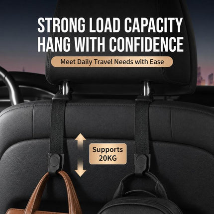 2pcs /Pack Car Headrest Hooks Car Seat Purse Hook Universal Car Organizer Backseat Hanger for Handbags, Coats, Grocery Bags, Car Headrest Hooks
