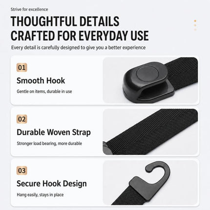2pcs /Pack Car Headrest Hooks Car Seat Purse Hook Universal Car Organizer Backseat Hanger for Handbags, Coats, Grocery Bags, Car Headrest Hooks