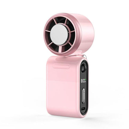 Semiconductor Ice Cooling Handheld Fan 5-Speed Turbo Mini Pocket Fan with Smart LED Power Display USB-C Rechargeable Small Personal Fan