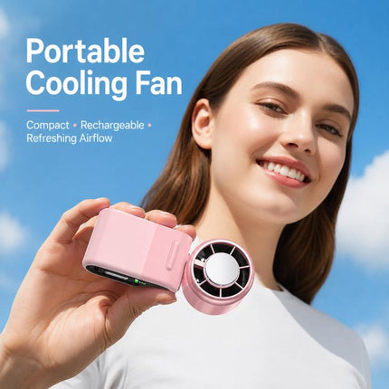 Semiconductor Ice Cooling Handheld Fan 5-Speed Turbo Mini Pocket Fan with Smart LED Power Display USB-C Rechargeable Small Personal Fan