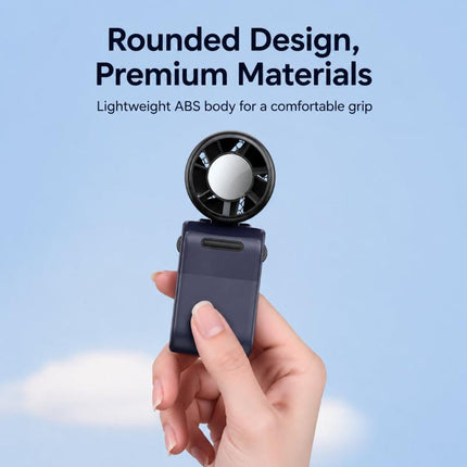 Semiconductor Ice Cooling Handheld Fan 5-Speed Turbo Mini Pocket Fan with Smart LED Power Display USB-C Rechargeable Small Personal Fan