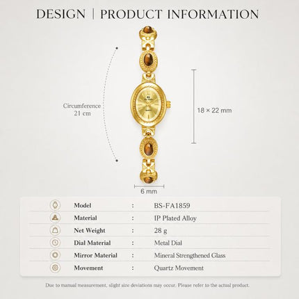 BS Bee Sister FA1859 Women Oval Bracelet Watch Vintage Analog Quartz Jewelry Dress Wristwatch