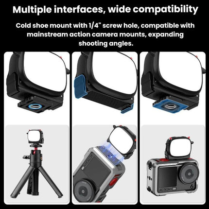 BRDRC Handheld Selfie Monster Fill Light Accessory, For DJI Osmo Action 3 / 4 / 5 Pro, For DJI Osmo Action 6 / Nano