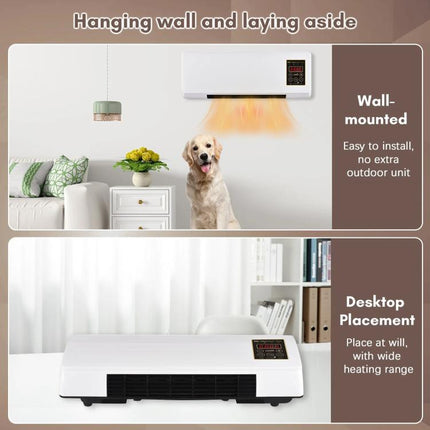 Wall Mounted Air Conditioner Fan Household Cooling & Heating Fan Electric Heater, EU Plug, UK Plug, US 110V 2-Pin Plug, US 110V 3-Pin Plug, AU Plug, Natural Gentle Breeze US 3-Pin Plug