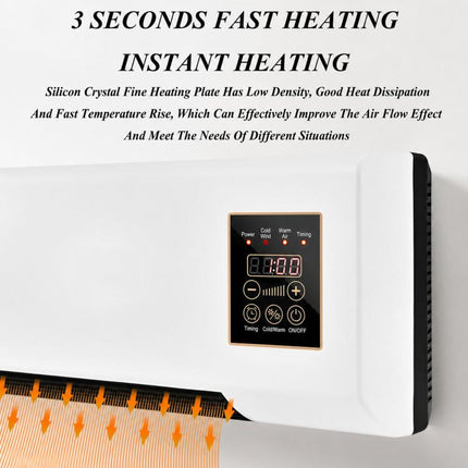 Wall Mounted Air Conditioner Fan Household Cooling & Heating Fan Electric Heater, EU Plug, UK Plug, US 110V 2-Pin Plug, US 110V 3-Pin Plug, AU Plug, Natural Gentle Breeze US 3-Pin Plug