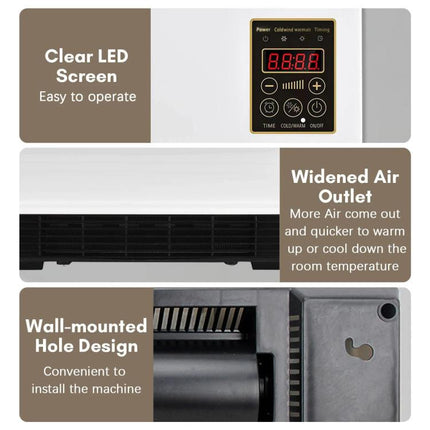 Wall Mounted Air Conditioner Fan Household Cooling & Heating Fan Electric Heater, EU Plug, UK Plug, US 110V 2-Pin Plug, US 110V 3-Pin Plug, AU Plug, Natural Gentle Breeze US 3-Pin Plug