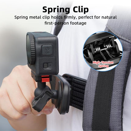 Flymile Magnetic Quick-release Backpack Shoulder Strap Clip Bracket, For DJI Osmo Action 3 / 4 / 5 Pro, For DJI Osmo Action 6 / Nano, For Insta360 Ace / Ace Pro / 2 / X5