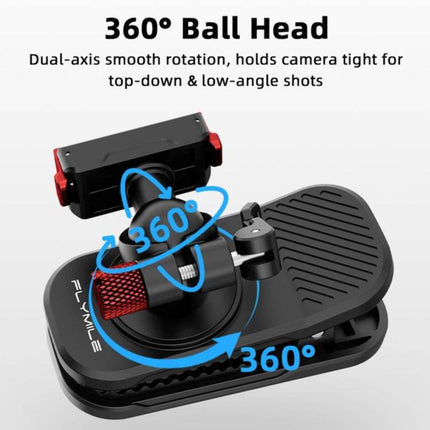Flymile Magnetic Quick-release Backpack Shoulder Strap Clip Bracket, For DJI Osmo Action 3 / 4 / 5 Pro, For DJI Osmo Action 6 / Nano, For Insta360 Ace / Ace Pro / 2 / X5