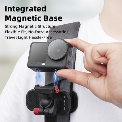 Flymile Magnetic Quick-release Backpack Shoulder Strap Clip Bracket, For DJI Osmo Action 3 / 4 / 5 Pro, For DJI Osmo Action 6 / Nano, For Insta360 Ace / Ace Pro / 2 / X5