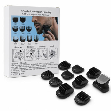 For Braun Series 5 / 6 / 7 Trimmer Head Shaver Attachment With 9 Guide Combs 1-19 Mm, 5/6/7 With 9 Guide Combs