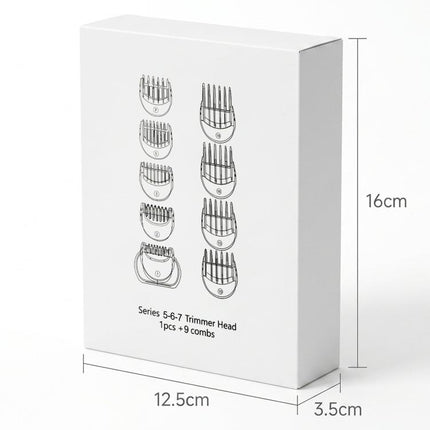 For Braun Series 5 / 6 / 7 Trimmer Head Shaver Attachment With 9 Guide Combs 1-19 Mm, 5/6/7 With 9 Guide Combs