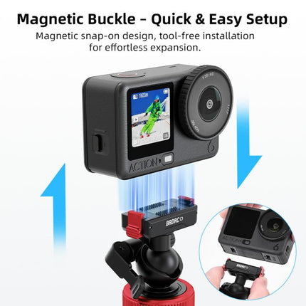 BRDRC 1.6m Ball Head Quick-release Tripod Extension Selfie Stick, For DJI Osmo Action 6 / Nano, For DJI Osmo Action 3 / 4 / 5 Pro