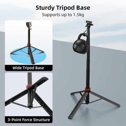 BRDRC 1.6m Ball Head Quick-release Tripod Extension Selfie Stick, For DJI Osmo Action 6 / Nano, For DJI Osmo Action 3 / 4 / 5 Pro