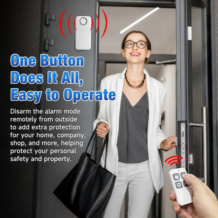 2-Piece Set Wireless Door Window Alarm With Remote Control 130dB Magnetic Sensor For Home Security 4 Modes