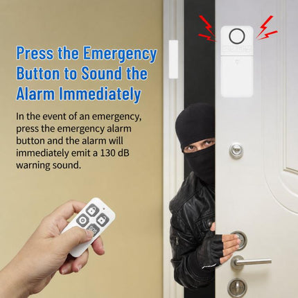 2-Piece Set Wireless Door Window Alarm With Remote Control 130dB Magnetic Sensor For Home Security 4 Modes