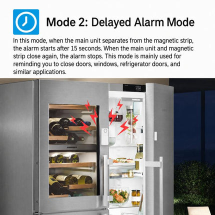 2-Piece Set Wireless Door Window Alarm With Remote Control 130dB Magnetic Sensor For Home Security 4 Modes