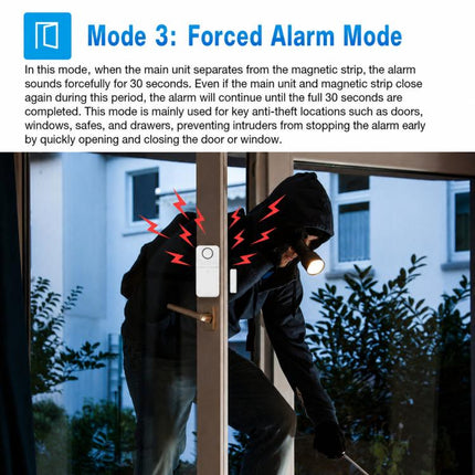 2-Piece Set Wireless Door Window Alarm With Remote Control 130dB Magnetic Sensor For Home Security 4 Modes