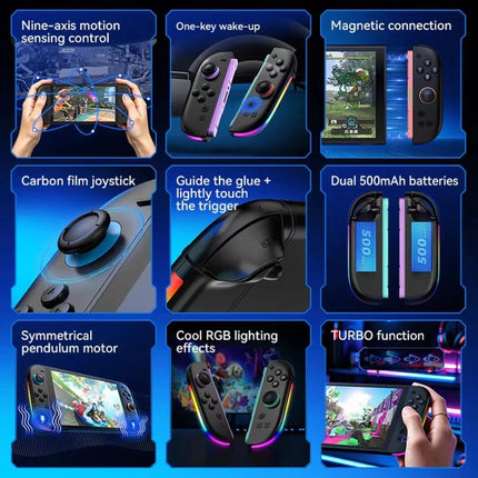 JOY-06 Magnetic Wireless Controllers For Switch 2 With Carbon Film Joysticks, 9-Axis Gyro, One-Key Wake-Up